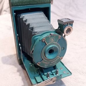 Kodak Rainbow Vest Pocket Hawk Eye Folding Camera Teal Green